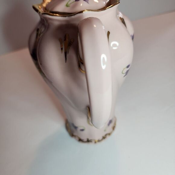 Leneige Vintage Pink and Gold Porcelean Tea Set With Purple Violets - Picture 4 of 16